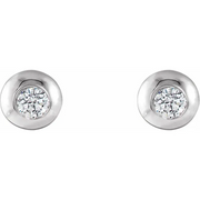 14K White 2.5 mm Round Forever One Moissanite Domed Earrings-