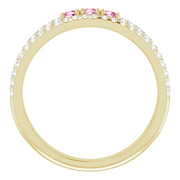 14K Yellow Pink Tourmaline & 1/4 CTW Diamond Ring-