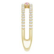 14K Yellow Pink Tourmaline & 1/4 CTW Diamond Ring-