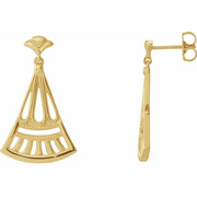 14K Yellow Vintage-Inspired Dangle Earrings-