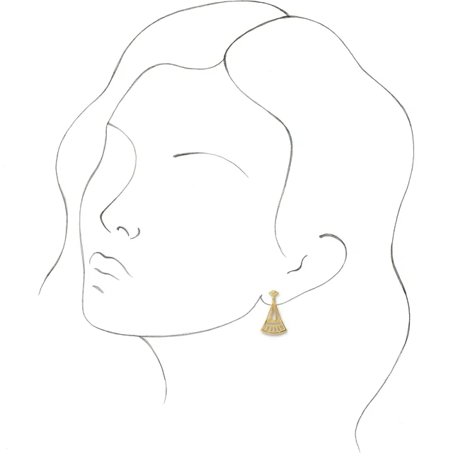 14K Yellow Vintage-Inspired Dangle Earrings-