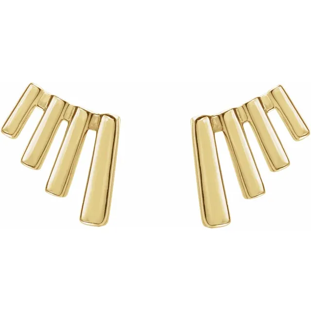 14K Yellow Fan Ear Climbers-