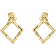 14K Yellow Geometric Earrings-