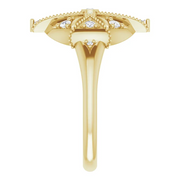 14K Yellow 1/4 CTW Diamond Vintage-Inspired Ring-