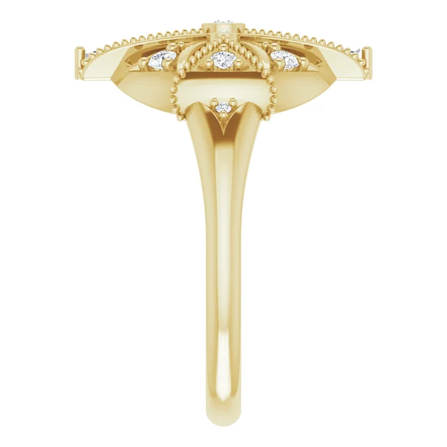 14K Yellow 1/4 CTW Diamond Vintage-Inspired Ring-