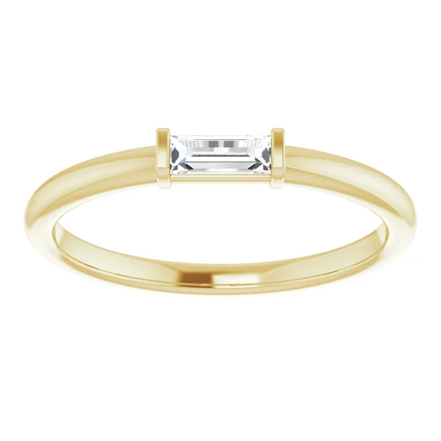 14K Yellow 1/8 CTW Diamond Stackable Ring-