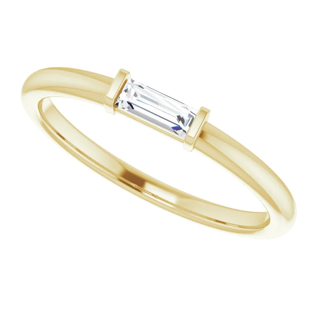 14K Yellow 1/8 CTW Diamond Stackable Ring-