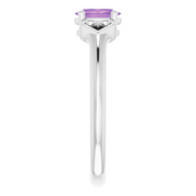 14K White 5x3 mm Oval Amethyst Youth Heart Ring-3-