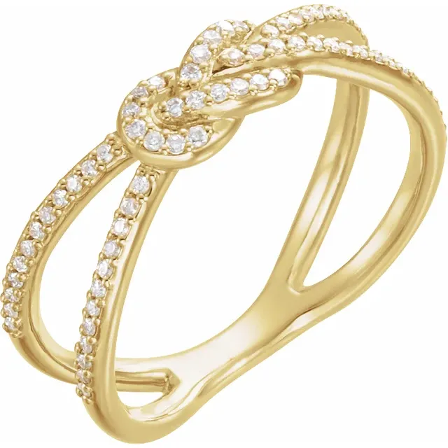 14K Yellow 1/5 CTW Diamond Knot Ring-