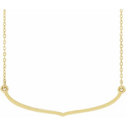 14K Yellow Freeform Bar 16-18" Necklace-