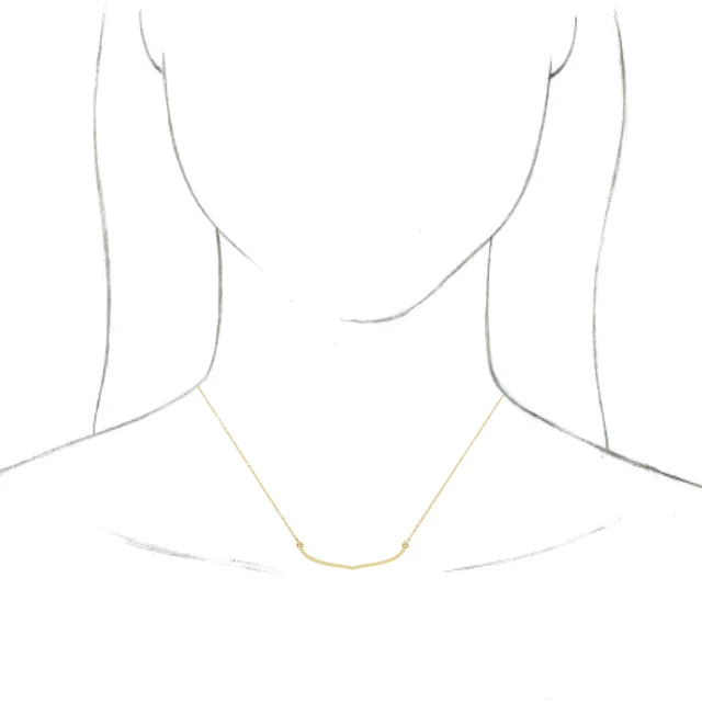 14K Yellow Freeform Bar 16-18" Necklace-