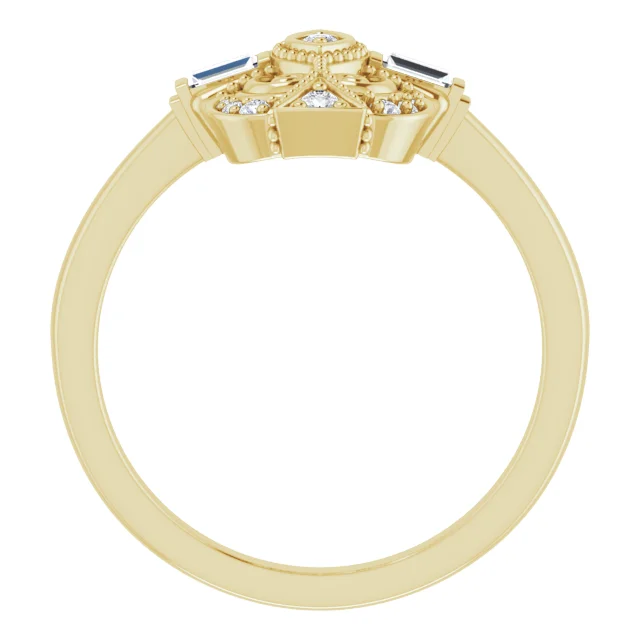 14K Yellow 1/6 CTW Diamond Vintage-Inspired Ring-