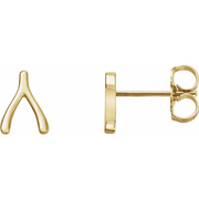 14K Yellow Wishbone Earrings-