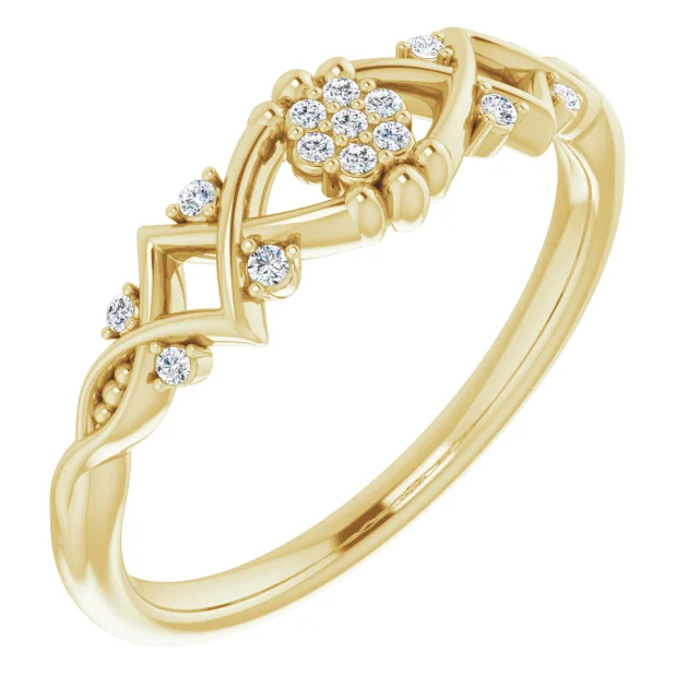14K Yellow .06 CTW Diamond Vintage-Inspired Ring-