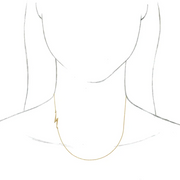 14K Yellow Lightning Bolt 16" Necklace-