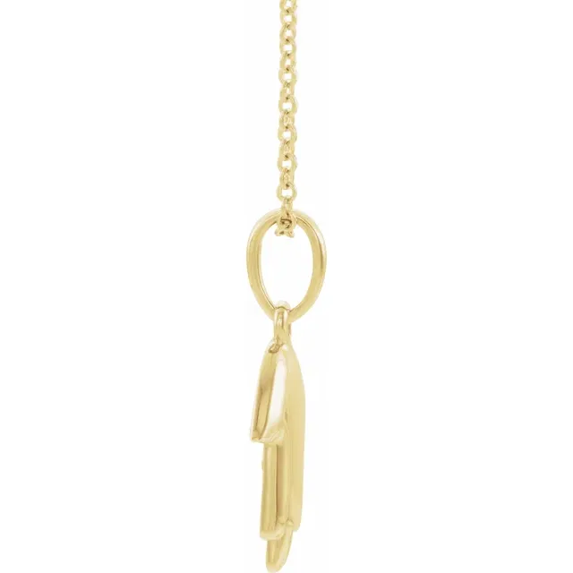 14K Yellow Hamsa 16-18" Necklace-