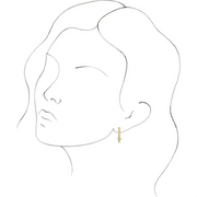 14K Yellow Cross Drop Earrings-