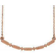 14K Yellow Beaded Bar 16-18" Necklace-
