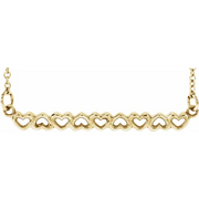 14K Yellow Heart Bar 16-18" Necklace-