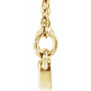 14K Yellow Heart Bar 16-18" Necklace-