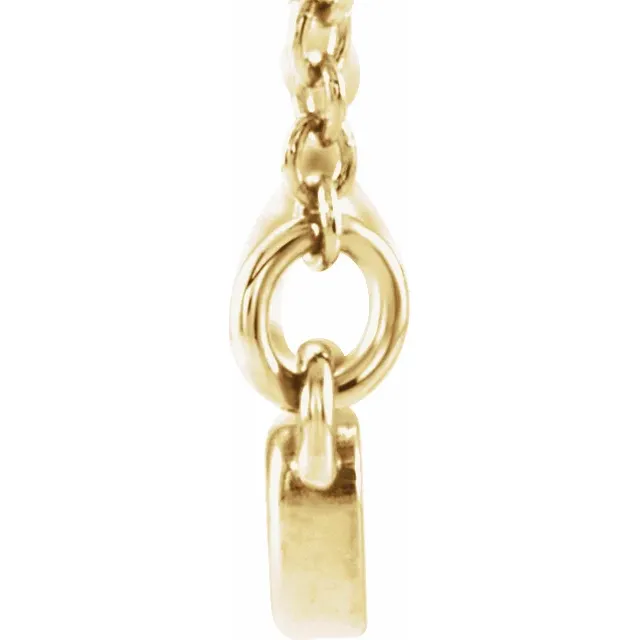 14K Yellow Heart Bar 16-18" Necklace-