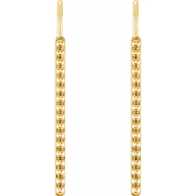14K Yellow Beaded Earrings-
