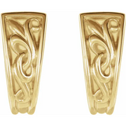 14K Yellow Vintage-Inspired J-Hoop Earrings-