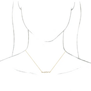 14K Yellow 1/3 CTW Diamond Scattered Bar 16" Necklace-
