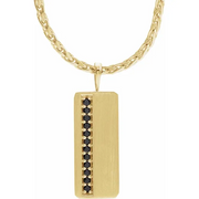 14K Yellow 1/5 CTW Black Diamond Geometric 24" Necklace-