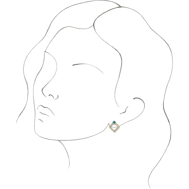 14K Yellow Aquamarine & 1/3 CTW Diamond Earrings-