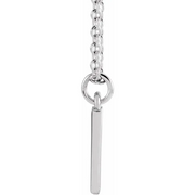 14K White Initial W Dangle 18" Necklace-