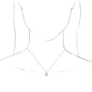 14K White Initial W Dangle 18" Necklace-