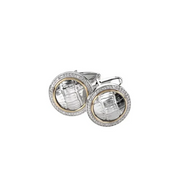 Sterling Silver & 14K Yellow 1/2 CTW Diamond Alligator Print Cuff Links-