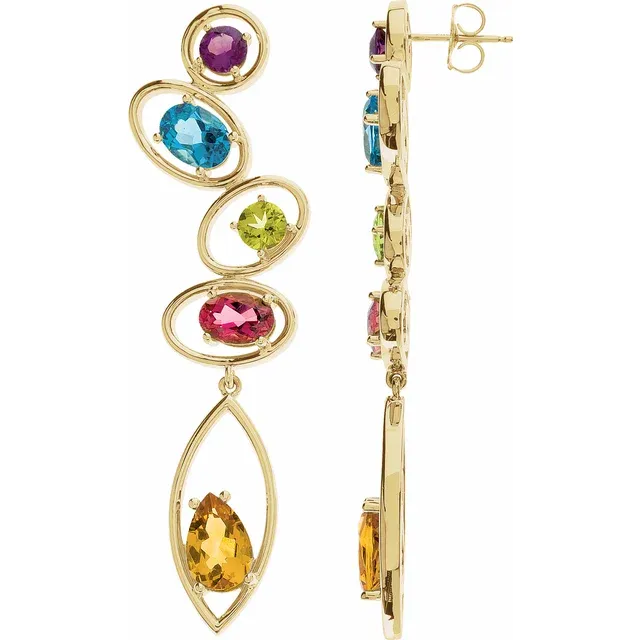 Multi-Gemstone Earrings-