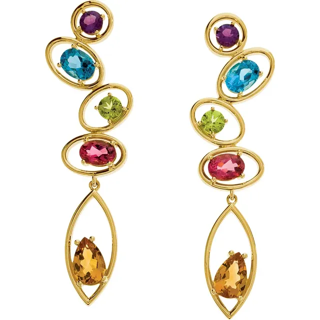 Multi-Gemstone Earrings-