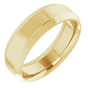 14K Yellow 6 mm Beveled-Edge Comfort-Fit Band Size 9.5-