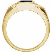 14K Yellow Onyx & .04 CTW Diamond Bezel-Set Ring-11.00(aproximate standard size)-