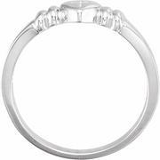 14K White Heart & Cross Chastity Ring Size 7-