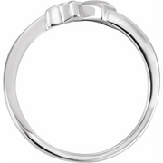 14K White Cross & Heart Chastity Ring-6.00(approximate standard size)-