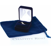 14K White Cross & Heart Chastity Ring-6.00(approximate standard size)-