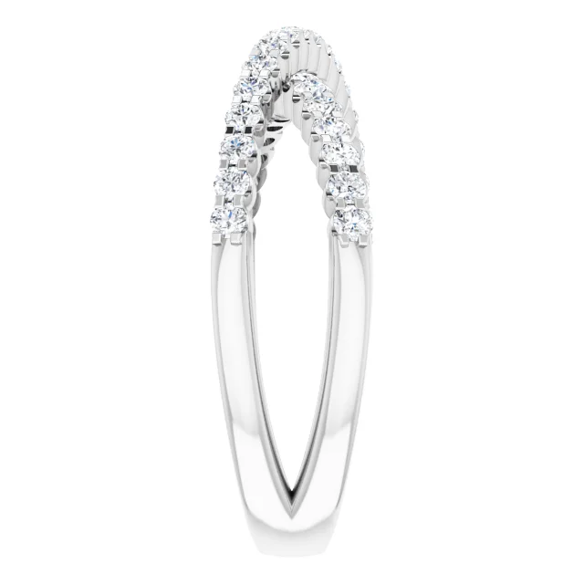14K White 1/2 CTW Diamond Criss-Cross Ring-