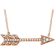 14K Rose 1/10 CTW Diamond Arrow 18" Necklace-