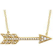 14K Rose 1/10 CTW Diamond Arrow 18" Necklace-