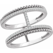 14K White 1/5 CTW Diamond Negative Space Ring-7.00 (approximate standard size)-
