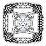 14K White .04 CT Diamond Vintage-Inspired Pendant-
