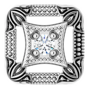 14K White .4 CT Diamond Vintage-Inspired Pendant