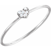 14K White .03 CTW Diamond Petite Heart Ring-