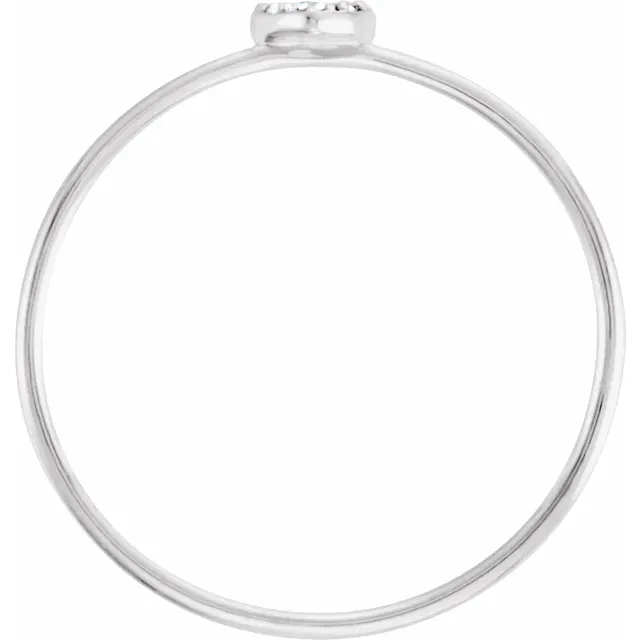 14K White .3 CTW Diamond Petite Heart Ring