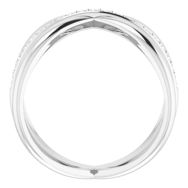 14K White 1/6 CTW Diamond Criss-Cross Ring-