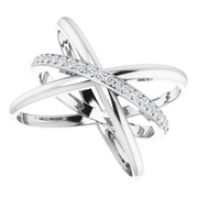 14K White 1/6 CTW Diamond Criss-Cross Ring-
